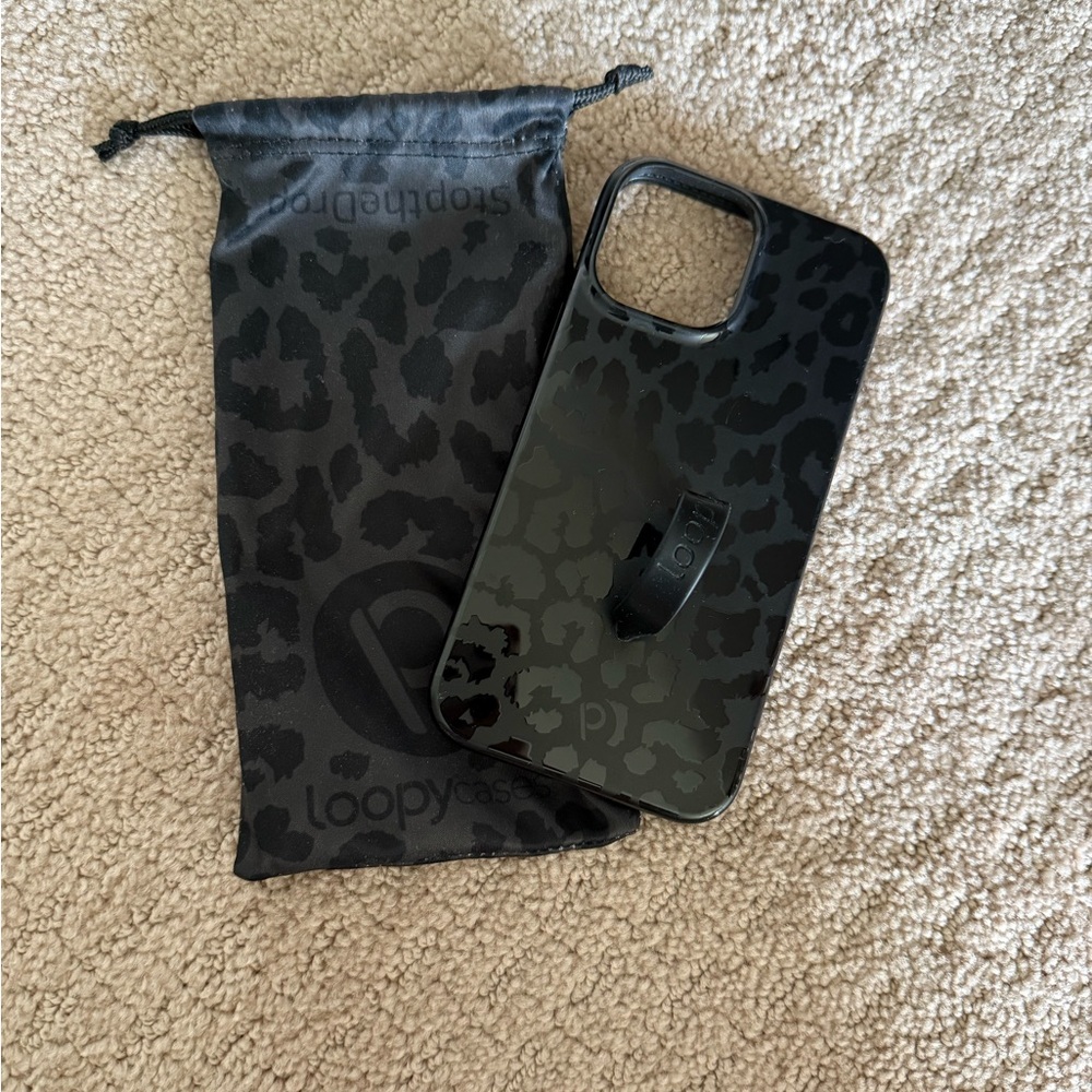 Loopy Black Leopard iPhone 13 Pro Max case
